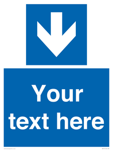 Custom Directional signage blue down arrow 